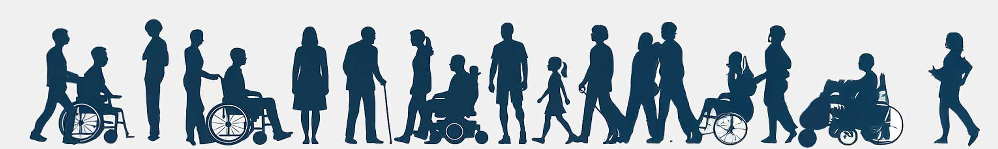 Silhouetten-Behinderte-Nichtbehinderte