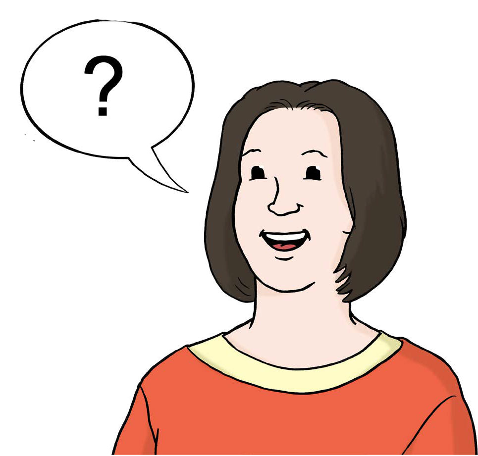 Grafik-Frau-stellt-Fragen